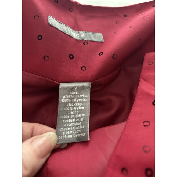 Apt. 9 Skirt Size 16 Red Black Floral Midi Pleated Velvet Whimsigoth Y2K - Picture 15 of 15